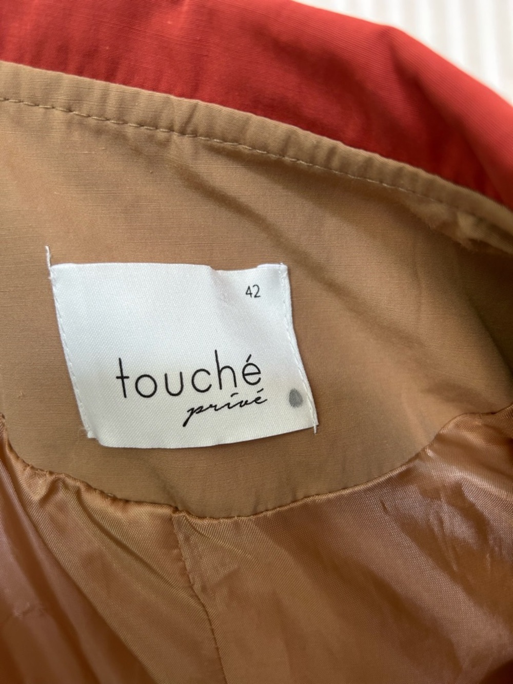 Touchè Colorblock Trench Coat in Camel, Black & Rust Women’s Size 42/US 10 - Picture 15 of 15